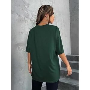 Women’s Casual Printed Round Neck, Oversized Longline Drop Shoulder T-Shirt