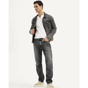 Men Boot-Leg Mid Rise Grey Jeans