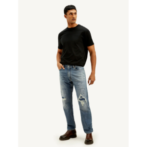 Men 555 Relaxed Fit Highly Distressed Light Fade Stretchable Jeans