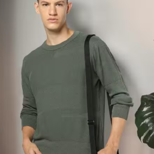 Men’s Slim Fit Flat Knit Brown T-Shirt Slim Fit