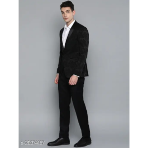 Men’s Single Breasted 2 Button Print Party Two Piece Suit