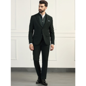 Three Piece Textured Formal Suit