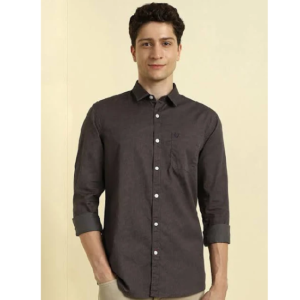 Men Olive Slim Fit Solid Full Sleeves Casual Shirts