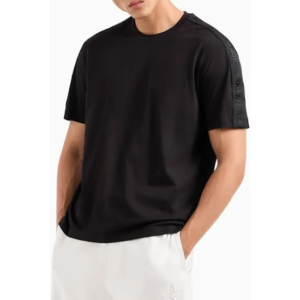Men Clean Lines Brand Print Relaxed Fit Crew-Neck T-Shirt For Men