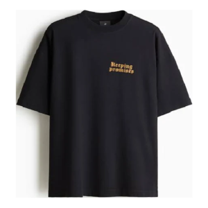 White Oversized Fit Printed T-shirt