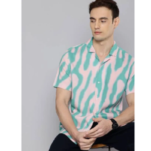 Men’s Abstract Print Camp Shirt