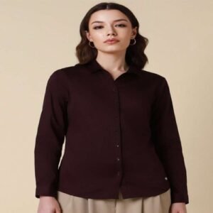 Spread Collar Cotton Regular Fit Curved Formal Shirt