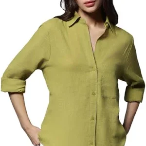 Loose Fit Shirt with Spread Collar